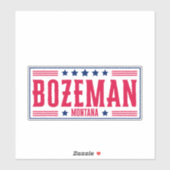 BOZEMAN MONTANA - Stars und Streifen Aufkleber (Blatt)