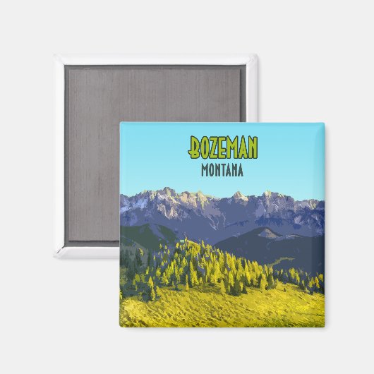Bozeman Montana Vintag Magnet (Vorderseite/Rückseite)