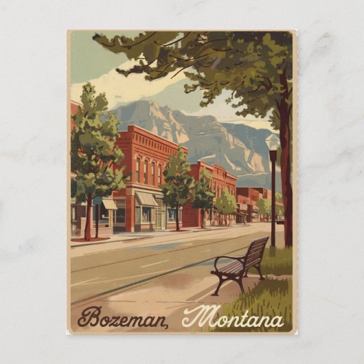 Bozeman Montana Vintag Postkarte (Vorderseite)