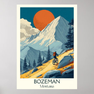 Bozeman Montana Vintages Mountainbiken Poster