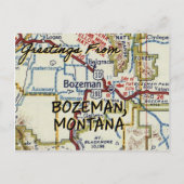 Bozeman MT Vintag Map Postkarte (Vorderseite)