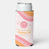 Bozen und verwirrt Groovy Pink & Orange Selters Dosenkühler (Seltzer Rückseite)