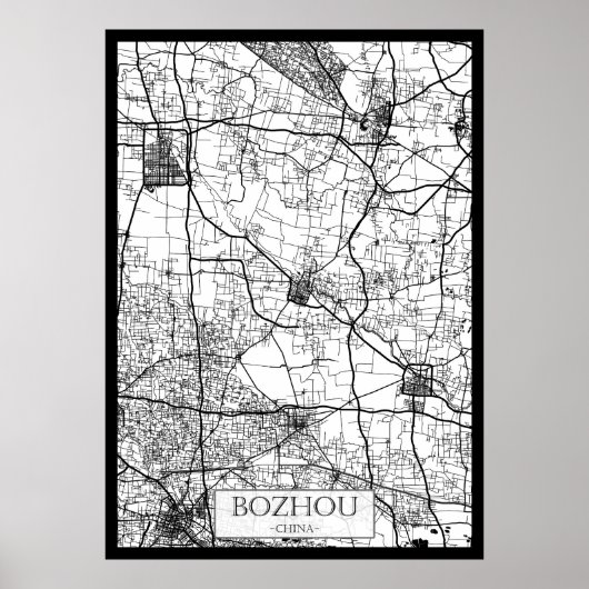 Bozhou China City Map Poster (Vorne)