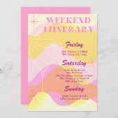 Bozy & Groovy Bachelorette Wochenendreise Einladung (Vorne/Hinten)