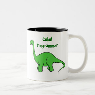 BP, COBOL-Programmierer-Dinosaurier-Tasse Zweifarbige Tasse