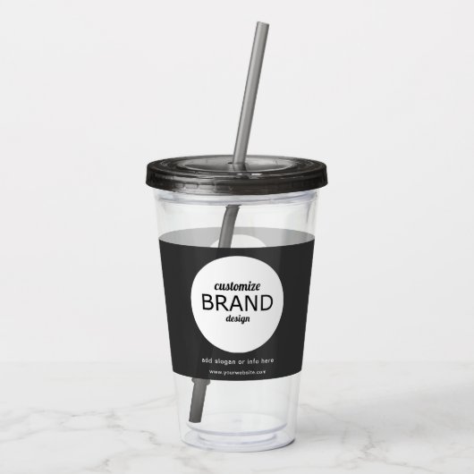 BPA Free Add Business Logo Tumbler Trinkbehälter Acryltrinkbecher (Rückseite)