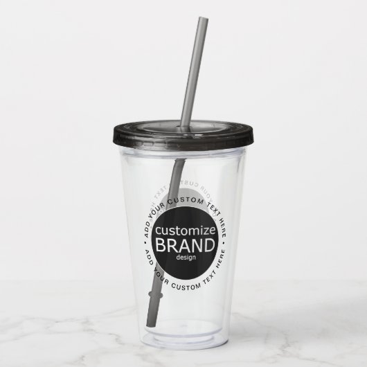 BPA Free Custom Logo Tumbler Trinkbehälter Acryltrinkbecher (Rückseite)