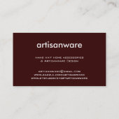 bpc Artisanware Geschäft/Visitenkarte Visitenkarte (Rückseite)