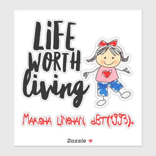 BPD Life Worving | Marsha Linehan | DBT Aufkleber (Blatt)