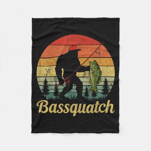 Bquatch B Fishing Humor Bigfoot Ufo Sasquatch Fleecedecke (Vorderseite)