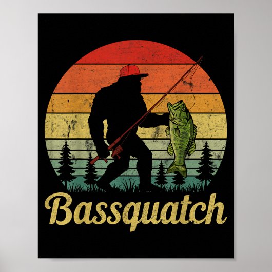 Bquatch B Fishing Humor Bigfoot Ufo Sasquatch  Poster (Vorne)