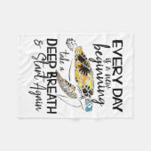 Bqwq Turtle Every Day Is A New Beginning Motivatio Fleecedecke (Vorderseite (Horizontal))
