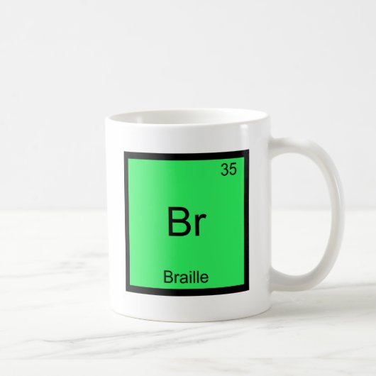 Br - Braille Funny Chemistry Element Symbol T-Shir Kaffeetasse (Rechts)