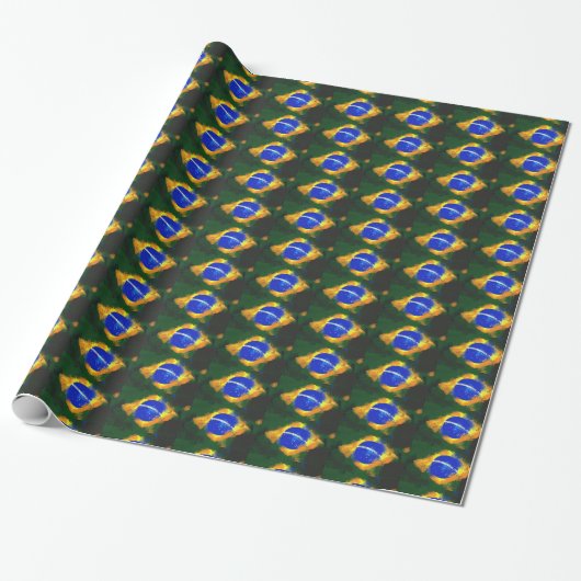 BR Brasilianische Flagge Geschenkpapier (Ungerollt)