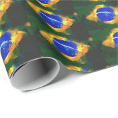 BR Brasilianische Flagge Geschenkpapier (Rolleneckpunkt)