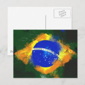 BR Brasilianische Flagge Postkarte (Vorne/Hinten)