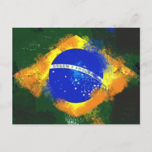 BR Brasilianische Flagge Postkarte (Vorderseite)