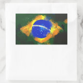 BR Brasilianische Flagge Rechteckiger Aufkleber (Tasche)