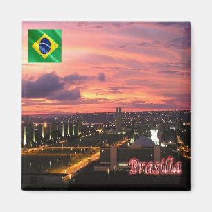 BR - Brasilien - Brasilia - Nacht Magnet