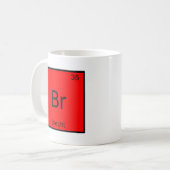 Br - Brecht lustiger Chemie-Element-Symbol-T - Kaffeetasse (Vorderseite Links)