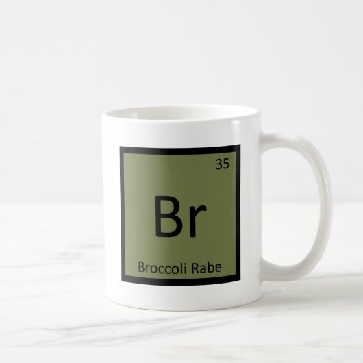 Br - Brokkoli Rabe Gemüsechemie-Symbol Kaffeetasse (Rechts)