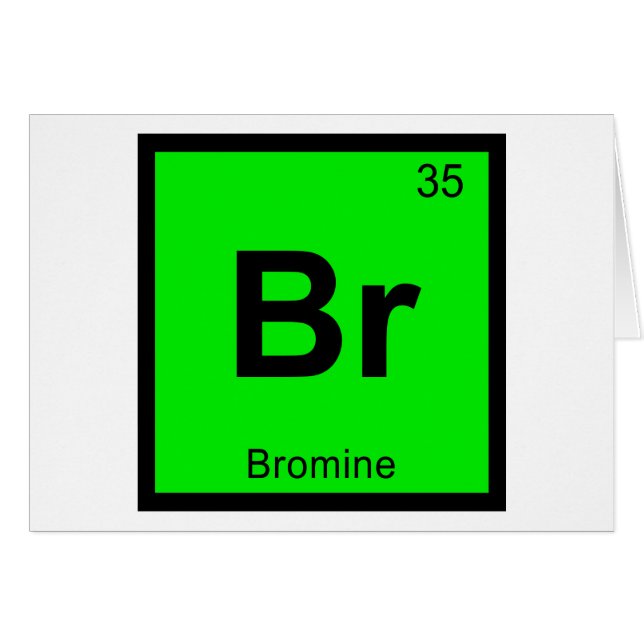 Br - Bromine Chemistry Periodisches Tabellensymbol (Vorderseite (Horizontal))