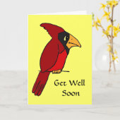 BR-lustiger Kardinal erhält Well Card Karte (Gelbe Blume)