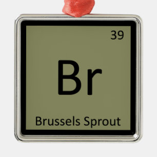 Br - Rosenkohl-Gemüse-Chemie-Symbol Ornament Aus Metall