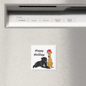 BR- Schwarzes Labor und Greyhound Christmas Magnet (In Situ (Geschirrspüler))
