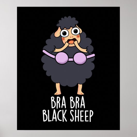 Bra-bra Black Sheep Funny Animal Pub Dark BG Poster (Vorne)