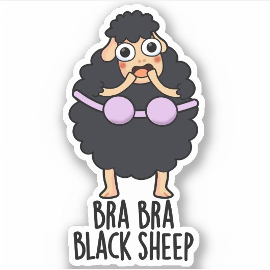 Bra-bra Black Sheep Funny Animal Puff Aufkleber (Vorderseite)