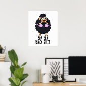 Bra-bra Black Sheep Funny Animal Puff Poster (Heimbüro)