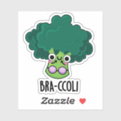 Bra-ccoli Funny Veggie Broccoli Bra Pun Aufkleber (Blatt)