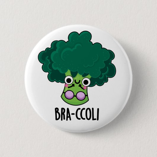 Bra-ccoli Funny Veggie Broccoli Bra Pun Button (Vorderseite)