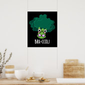 Bra-ccoli Funny Veggie Broccoli Bra Pun Dark BG Poster (Küche)