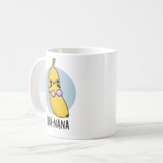 Bra-nana Funny Banana Bra Pun Kaffeetasse (Vorderseite Links)