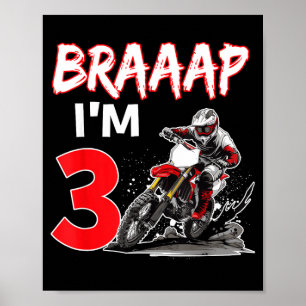 Braaap 3 Jahre alter Motocross Dirt-Biker 3. Poster