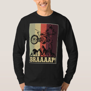 Braaap Vintag Motocross Dirt Bike Silhouette T-Shirt