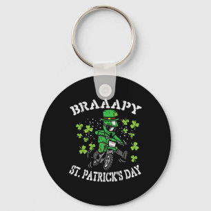 Braaapy St. Patrick's Day Motocross Dirt Bike Männ Schlüsselanhänger