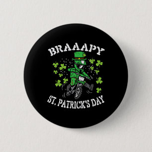 Braaapy St Patricks Day Motocross Dirt Bike Männer Button