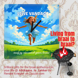 BRAAI Meme Afrikaans Saffa Expat Afrikaanse Humor Quadratische Wanduhr