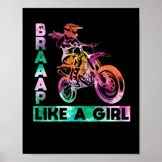 Braap like a Girl Funny Motorrad Girl Moto Poster (Vorne)