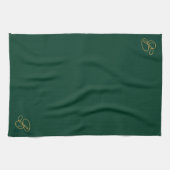 Brabded Grünes und goldenes Monogramm Anfangsbuchs Geschirrtuch (Horizontal)