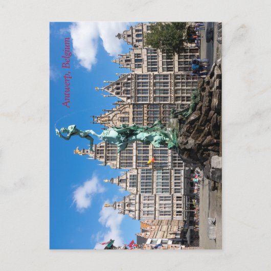 Brabos Denkmal und Gildenhäuser Antwerpen Postkarte (Vorderseite)
