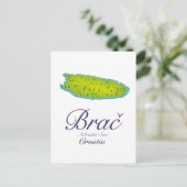 Brač Adria, Kroatien Karte (Stehend Vorderseite)