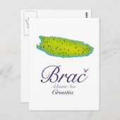 Brač Adria, Kroatien Karte (Vorne/Hinten)