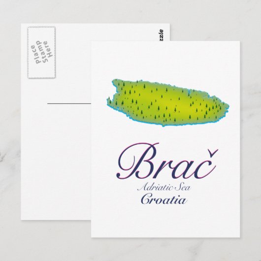 Brač Adria, Kroatien Karte (Vorne/Hinten)