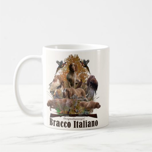 Bracco italiano Wandteppiche Imitate Leinwand-Acry Kaffeetasse (Links)