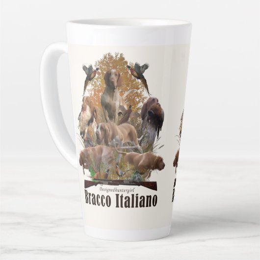 Bracco italiano Wandteppiche Imitate Leinwand-Acry Milchtasse (Linke Ecke)