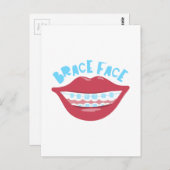 Brace Face Postkarte (Vorne/Hinten)